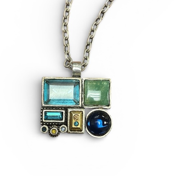 Patricia Locke Jewelry - Signed Patricia Locke Geometric Pendant Necklace
